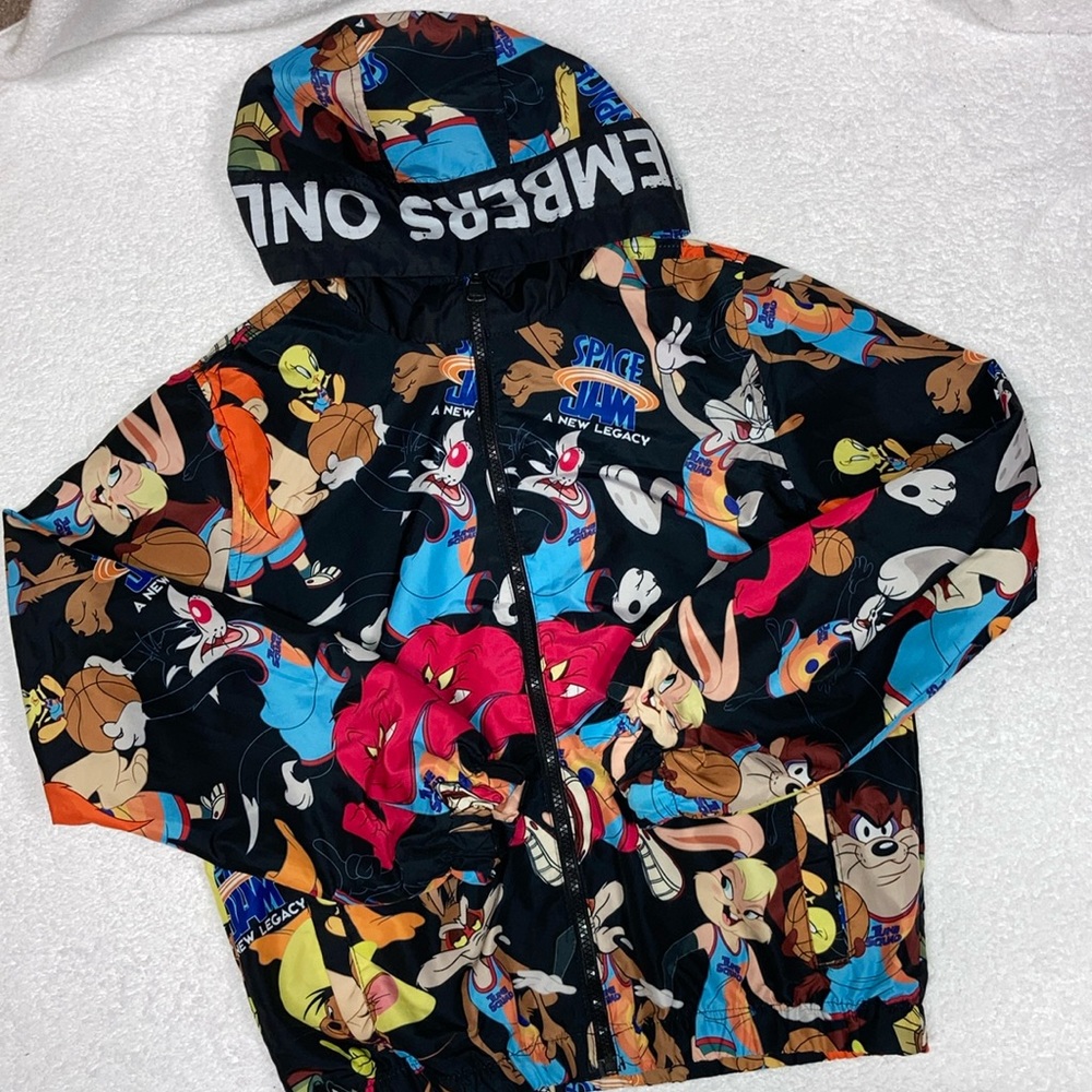 Members only space jam hooded windbreaker boys 18